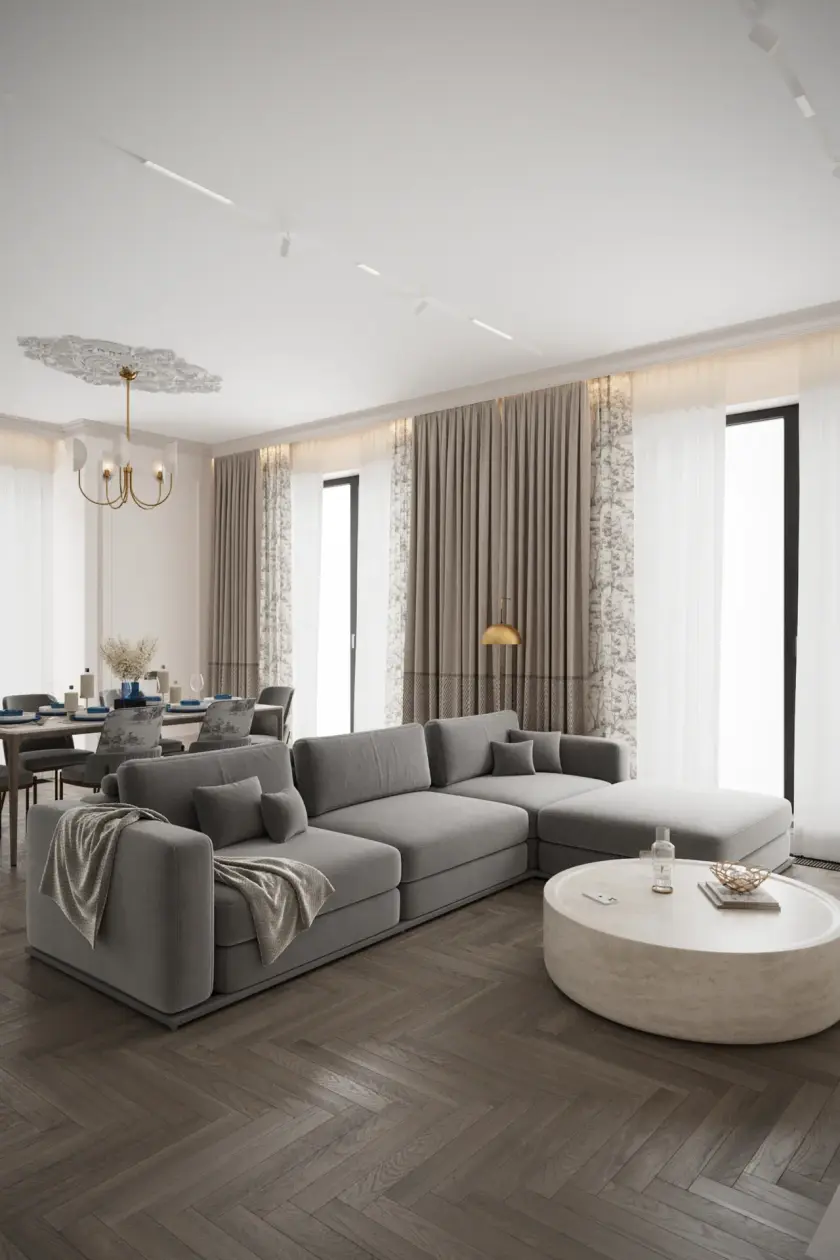 Интерьер проекта ЖК Шагал, 134 м², современная классика