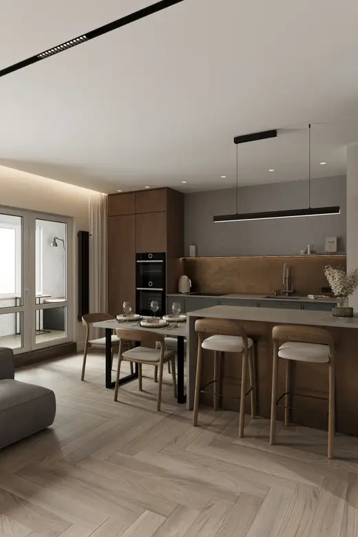 Дизайн интерьера: пр. Строителей, 85 м², фото 13 из 46